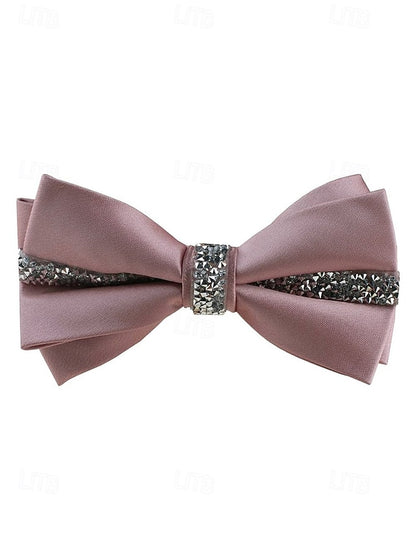 Burgundy Embellishment Crystal Elegant Tie – Satin Bow with