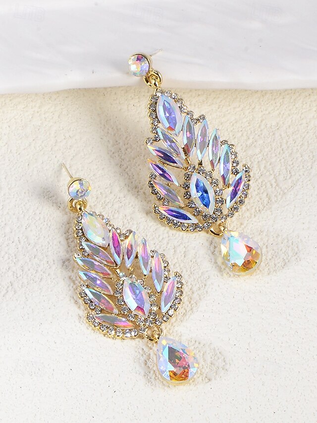 Earrings Green Women's – Drop Crystal Emerald