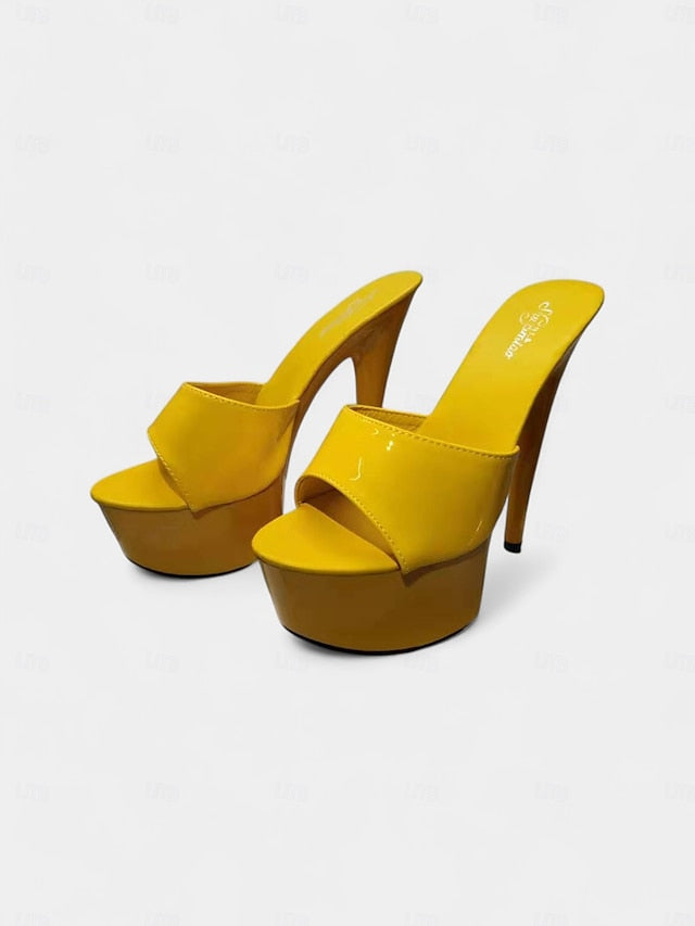 with Heels Patent Platform High Red Leather Women's