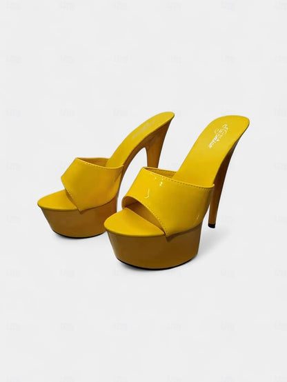 with Heels Patent Platform High Red Leather Women's