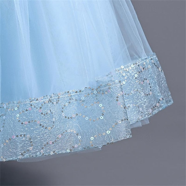 Girls' Color Girl Party Solid Dress Flower 3D
