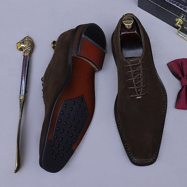 Oxford Men's Shoes Genuine Leather - Suede Cowhide