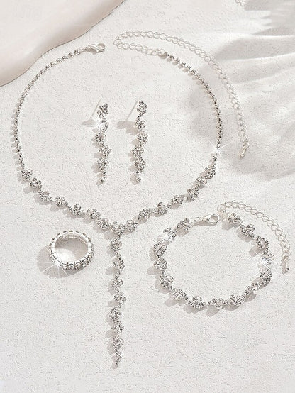 – Necklace Rhinestone Set Jewelry Gold Elegant