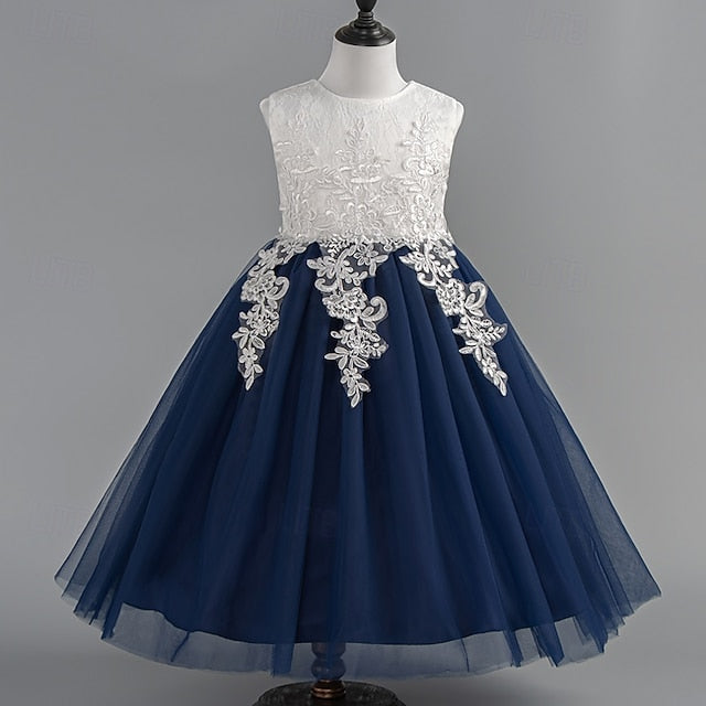 Floral Sleeveless Girls' Dress Party Kids Special Wedding