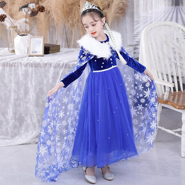 Girl Frozen Princess Elsa Party Flower Dress Fairytale Theme