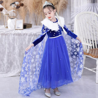 Girl Frozen Princess Elsa Party Flower Dress Fairytale Theme