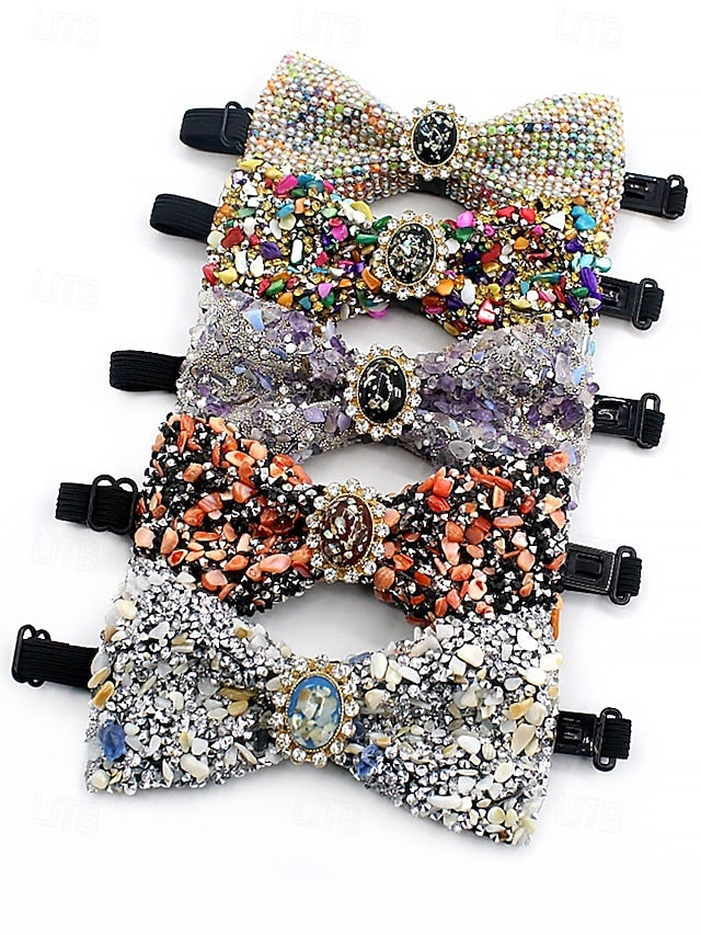 Adjustable Luxury Men's – Gemstone with Strap Bow Tie