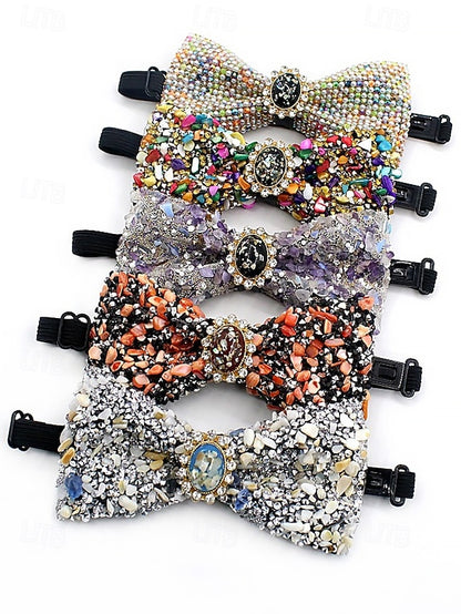 Adjustable Luxury Men's – Gemstone with Strap Bow Tie