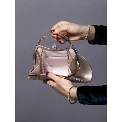 Pleated Velvet Elegant Navy Blue Clutch Women's Evening –