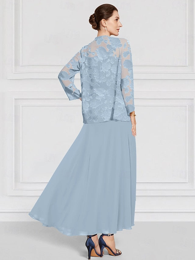 SkyBurnt A-Line Floral the Mother Bride Two Out Lace Piece of