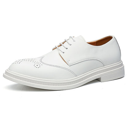 Faux Shoes Men's Perforated Oxford White Leather with
