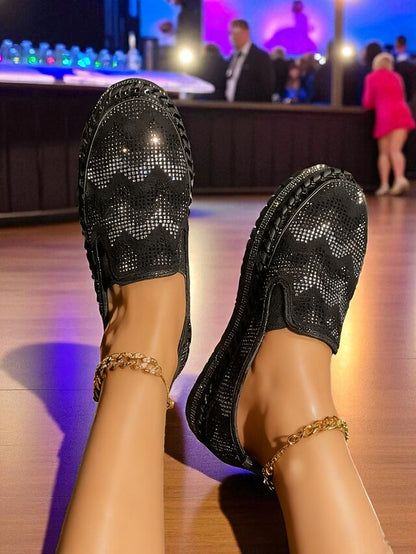 Slip-On Women's Sneakers Mesh Glitter Platform with