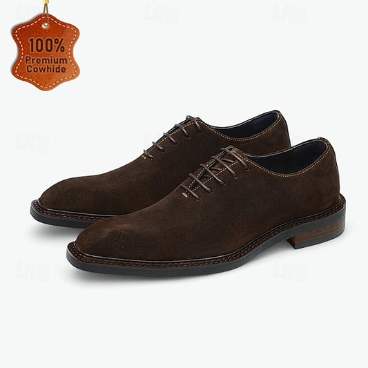 Genuine Men's Leather - Oxford Cowhide Suede Shoes