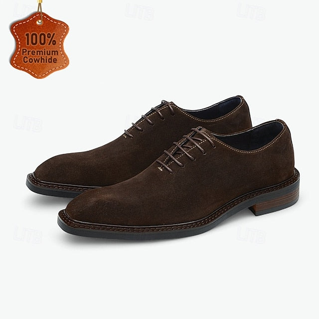 Oxford Men's Shoes Genuine Leather - Suede Cowhide