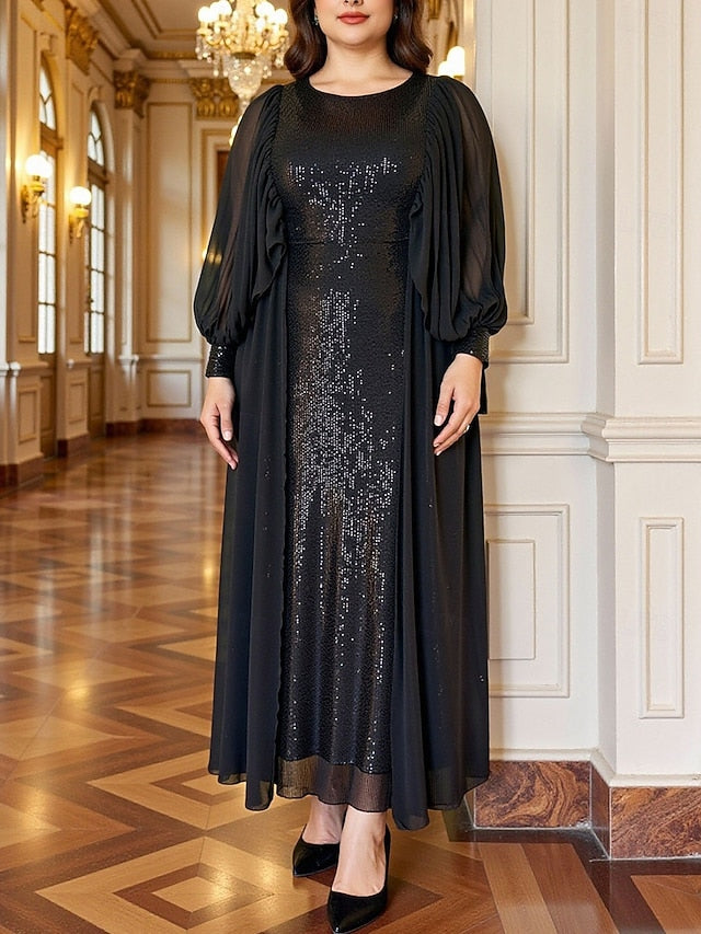 Bride A-Line Size Plus the Dress Sparkle of Black Mother