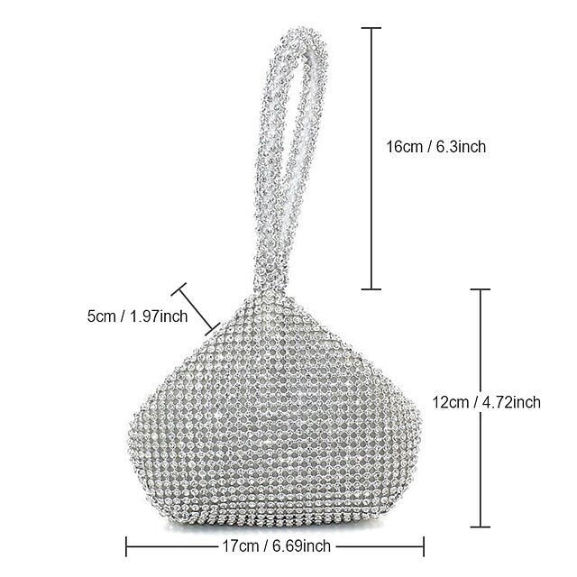Crystal Evening Elegant Women's - Rhinestone Silver Bag