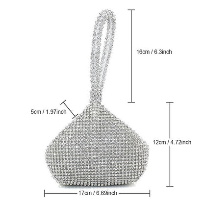 Crystal Evening Elegant Women's - Rhinestone Silver Bag