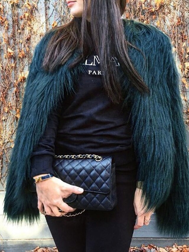 Leathers Comfortable Faux Warm Coat Women's Fur Furs