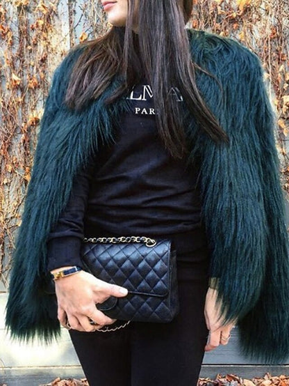 Leathers Comfortable Faux Warm Coat Women's Fur Furs