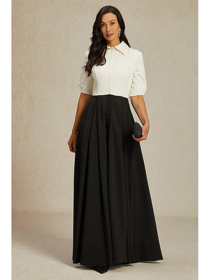 Dress the Elegant A-Line Party Mother Bride of Shirt Collar