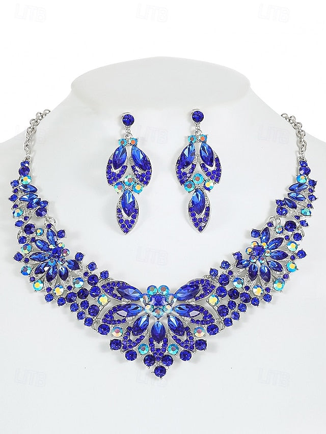 Jewelry Statement Elegant – Necklace Green Crystal Set
