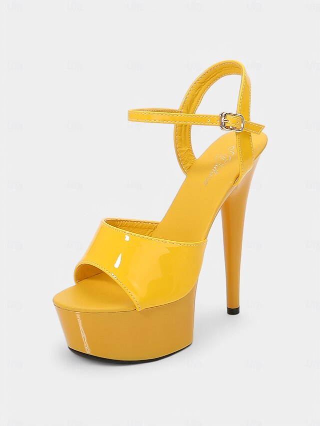for Patent Leather Peep Red - Toe Platform Sandals Women