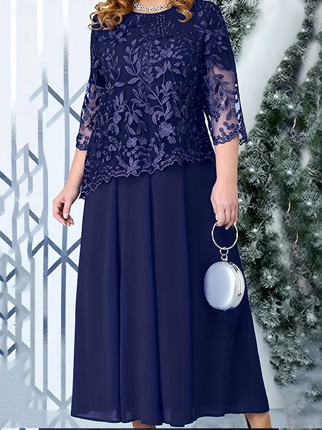 of Size Plus Dress Bride A-Line Mother Elegant Curve the
