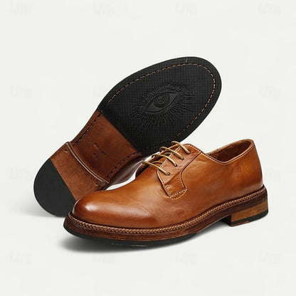 Goodyear Men's Clean with Derby Shoes Welt Leather and Tan