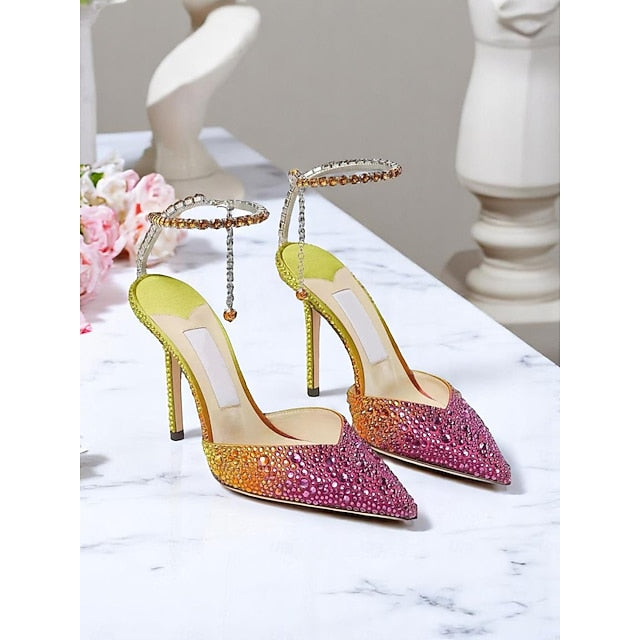 Gradient with Slingback Women's Crystal - Heels Stiletto
