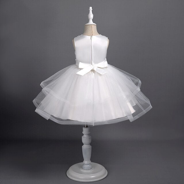 Party Color Toddler Solid Girls' Dress Sleeveless