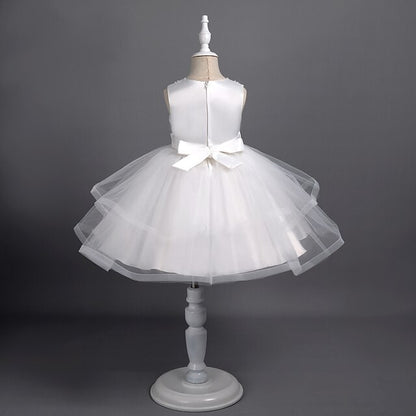 Party Color Toddler Solid Girls' Dress Sleeveless