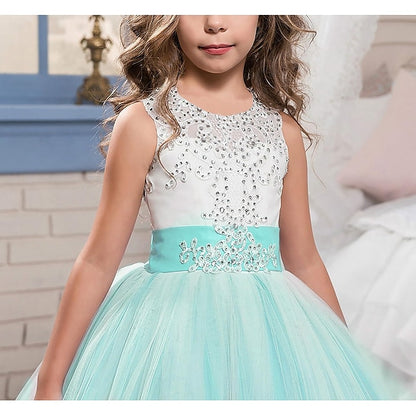 Sleeveless Girl Girls' Kids Wedding Dress Flower