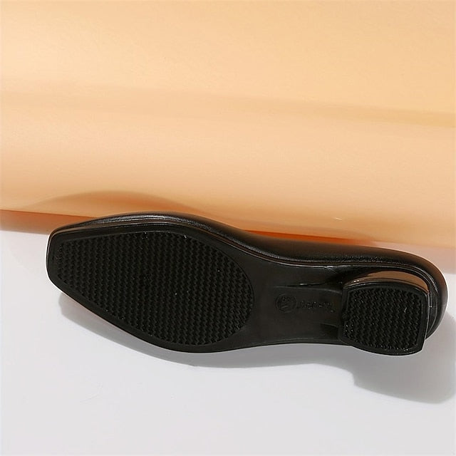 Slip-On Round Pumps – Heel Toe Women's Black Low Classic