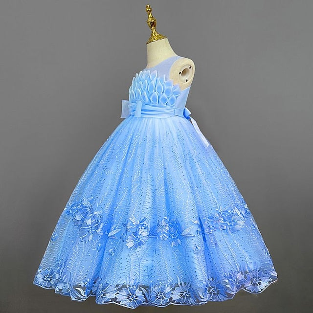 Girl Colored Girls' Solid Kids Flower Dress