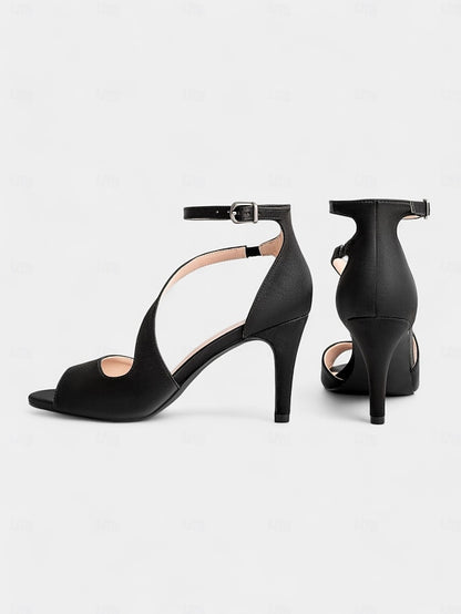 Elegant Peep-Toe Heels Wedding - for Satin Nude Women