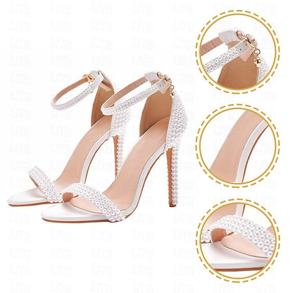 Pearl-Embellished Shoes Elegant Wedding Women's High Heel