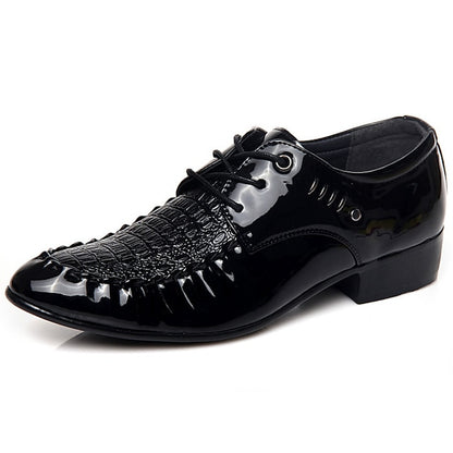 Crocodile Patent Faux Black Men's Shoes Leather