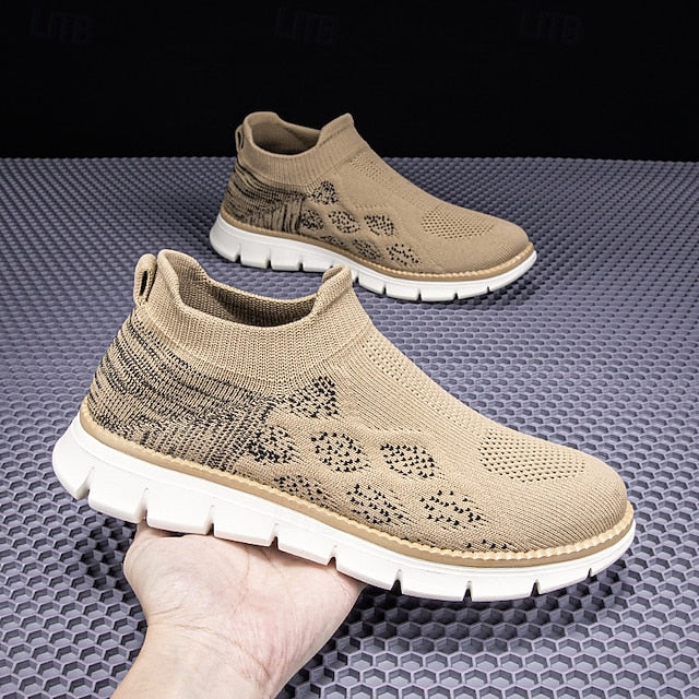 Men's Textured Knit Slip-On Sneakers, Comfort Fit with