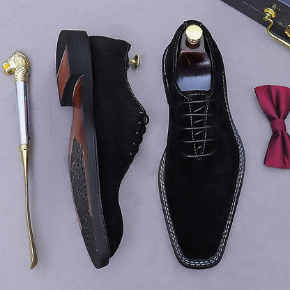 Genuine Men's Leather - Oxford Cowhide Suede Shoes