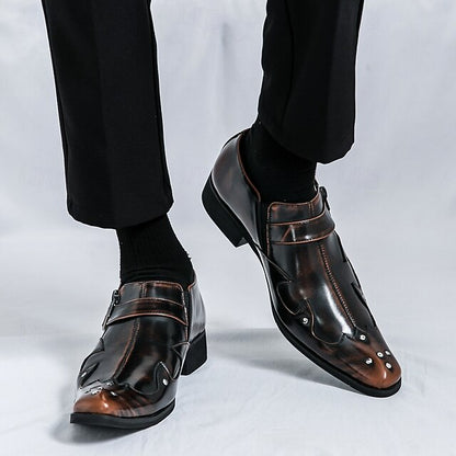 Leather Black – Shoes Formal Strap Men's Monk