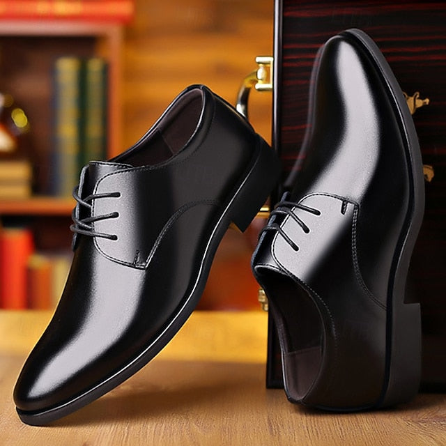Lace-Up Black Glossy Classic Formal – Shoes Derby Men's