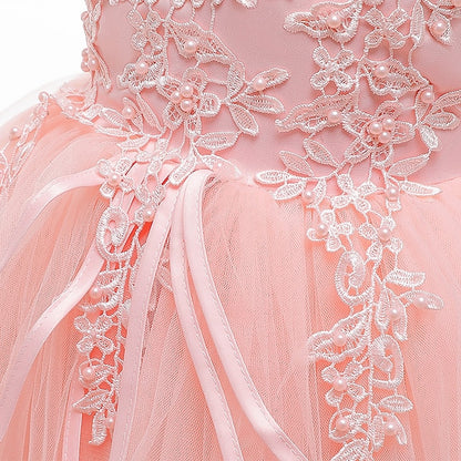 Party Color Sleeveless Dress Kids Solid Girls'