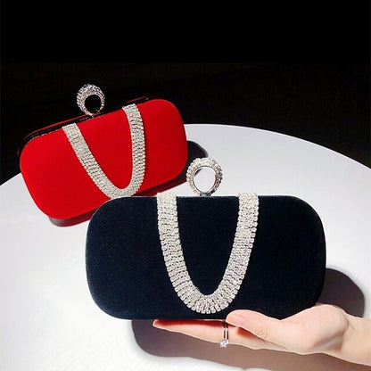 Bags Evening Bag Velvet Clutch Women's Wristlet