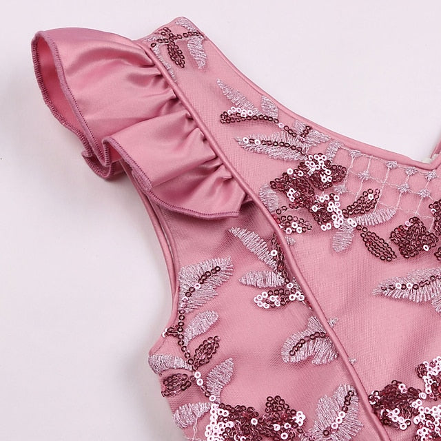 Kids Dress Sleeveless Formal Color Girls' Party Solid