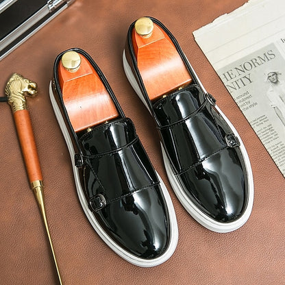Men's White Monk Strap Slip-On Loafers – Elegant Casual