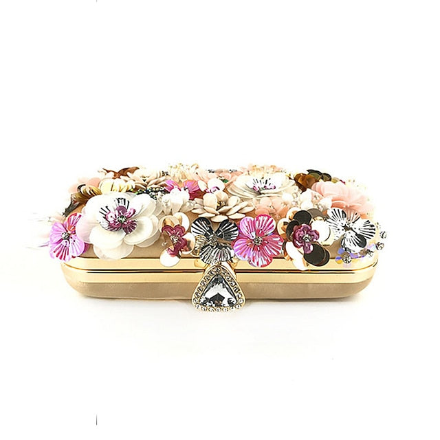 Embellished Floral – 3D Women's Clutch Evening Flower