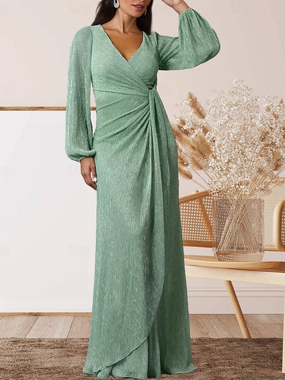 the Guest of A-Line Wedding Elegant Mother Bride Dress V Sweet