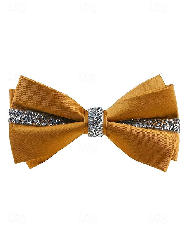 Burgundy Embellishment Crystal Elegant Tie – Satin Bow with