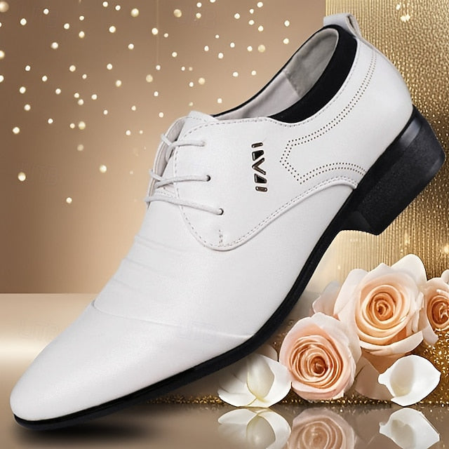 - Lace-Up Shoes Formal White for Elegant Men's