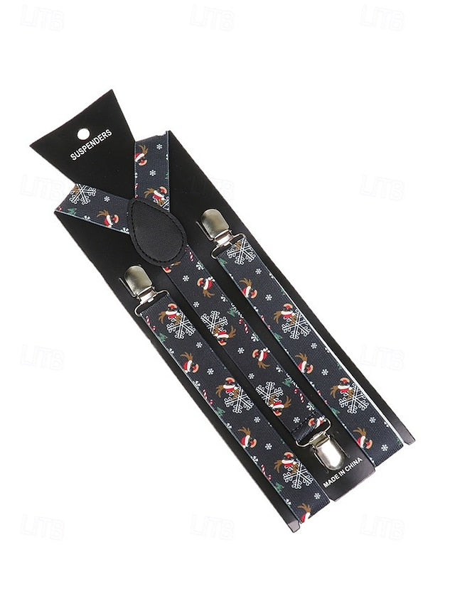 Christmas Men's Suspenders Snowman with